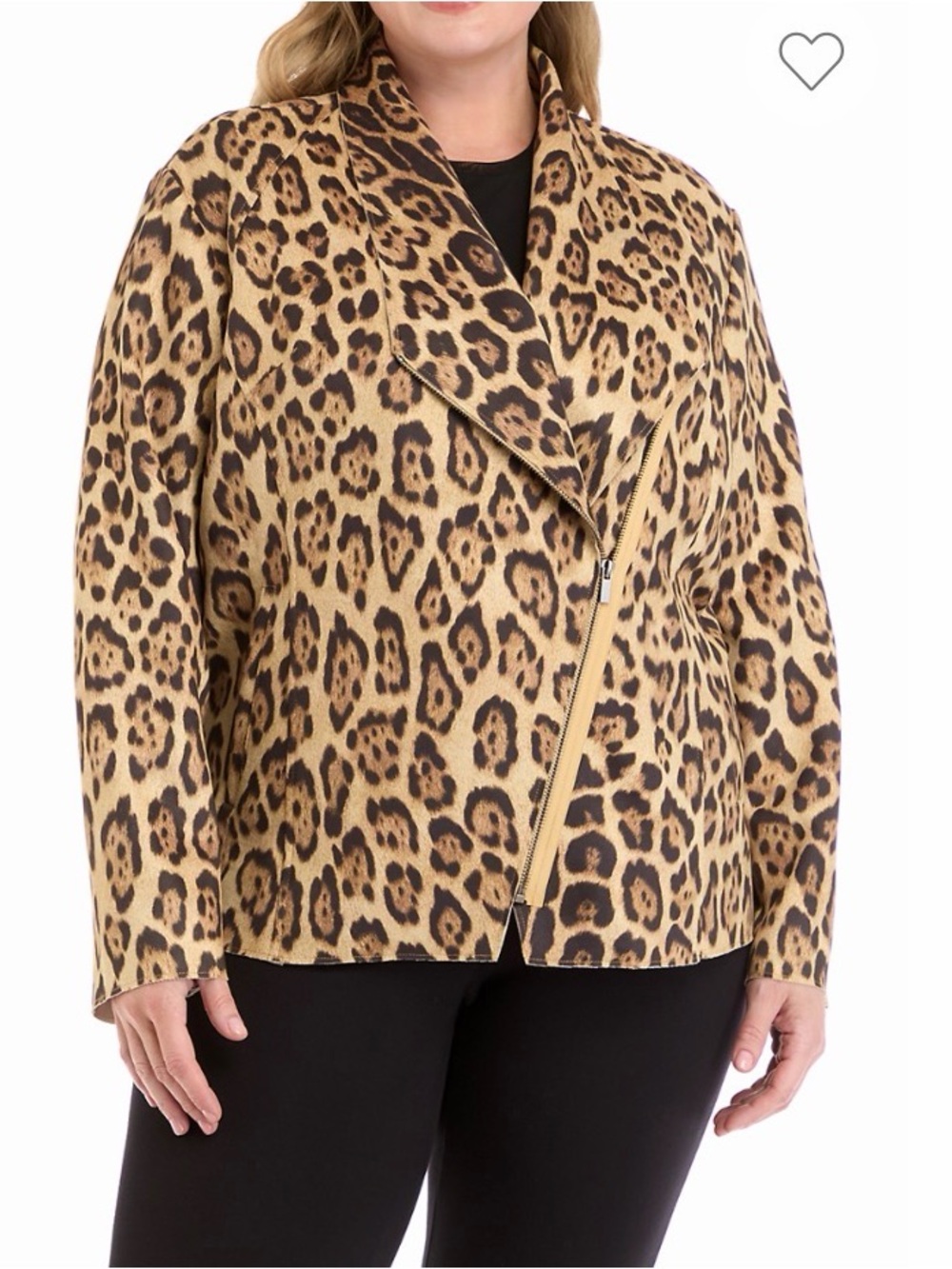 Philosophy Leopard Print Moto Jacket - Tan/Black 2X NWT